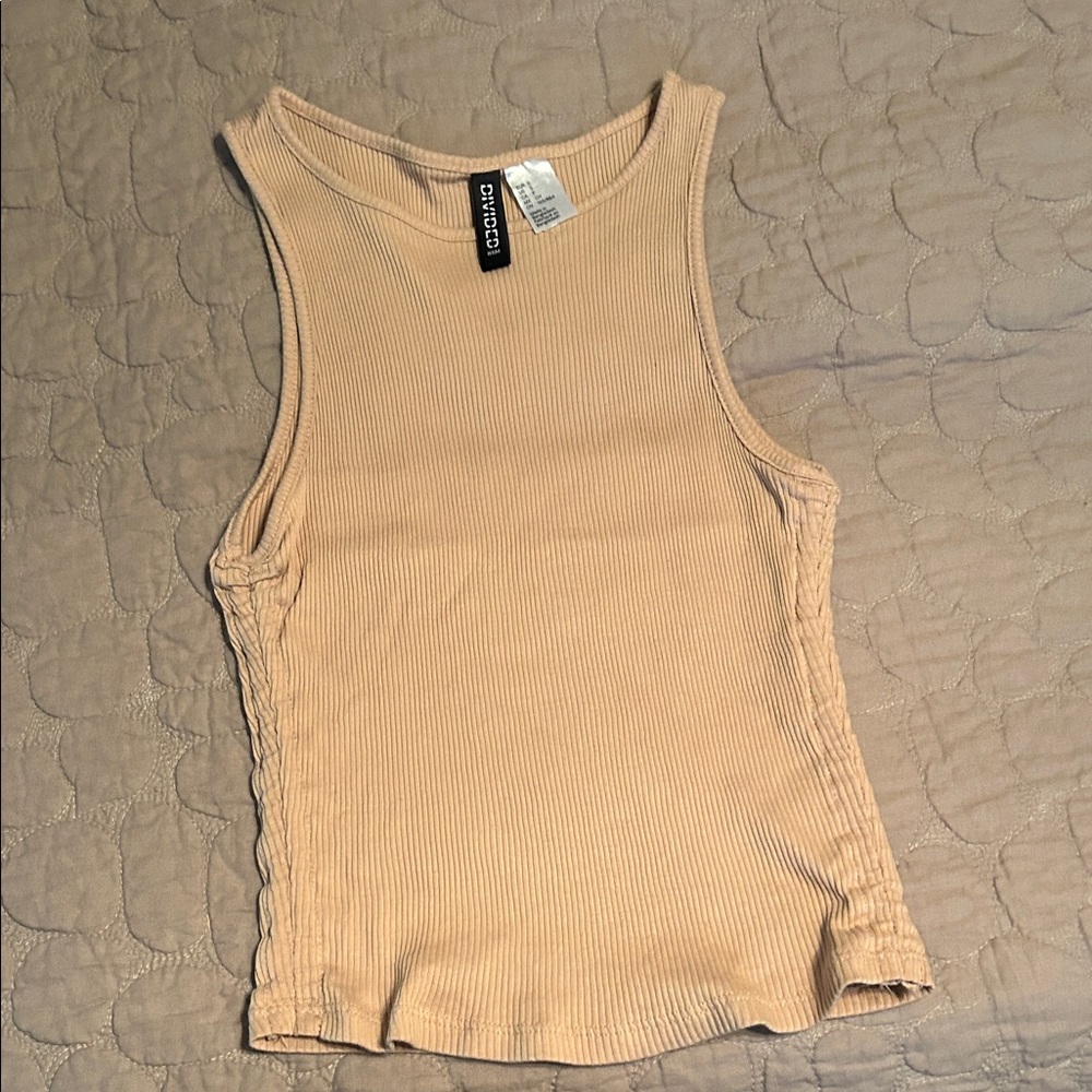 H&M Beige Ribbed Tank Top